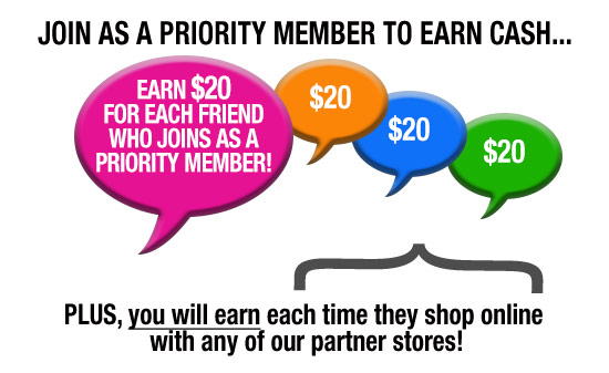 Priority Members earn $20 for each friend referred who joins as a Priority Member. PLUS, earn 5% of the Rewards Volume in your Earning Social Universe.